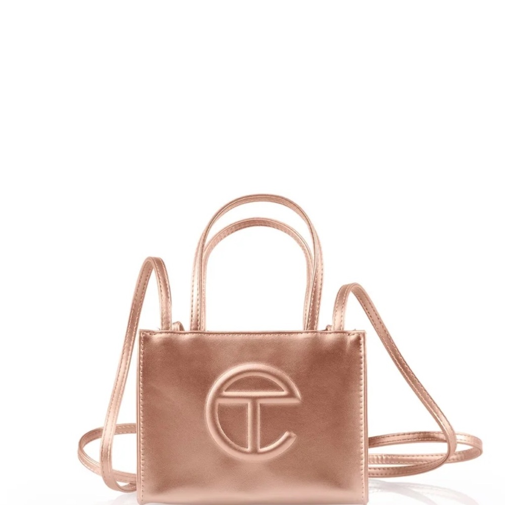 Telfar Mini Bag in Metallic Rose Gold